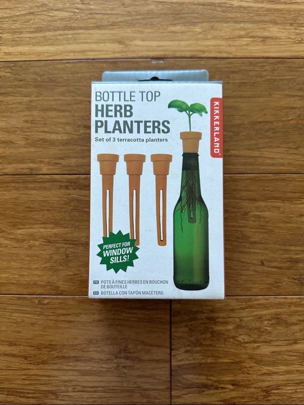 Kikkerland Terracotta Bottle-Top Herb Planters NWT